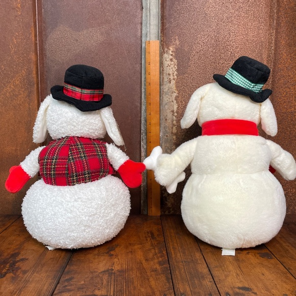 Vintage 2000/2001 PetSmart Dog Christmas Holiday SnowPuppy Snowman Plush- 2! - Picture 4 of 11